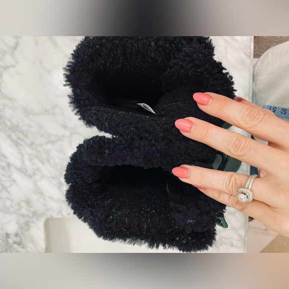 HUNTER ORIGINAL GENUINE SHEARLING & PATENT LEATHER LACE-UP RAIN BOOT Size 7 - Picture 8 of 10